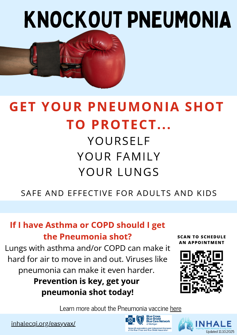 INHALE Pneumonia Vaccine Information Flyer 2025