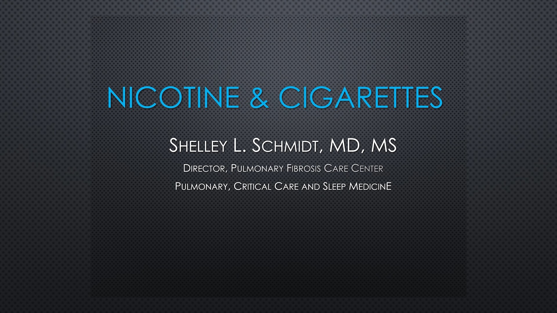 Nicotine & Cigarettes - Patient Video