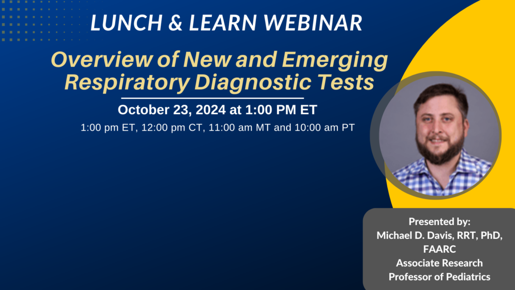 Lunch and Learn With AAE: “Overview Of New And Emerging Respiratory Diagnostic Tests”