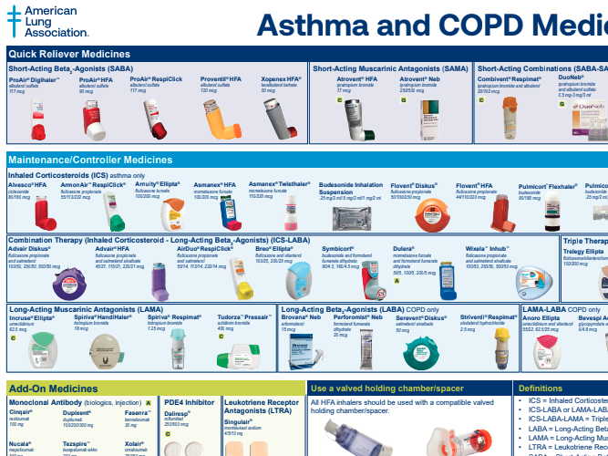 Asthma & COPD Medication Poster (ALA)