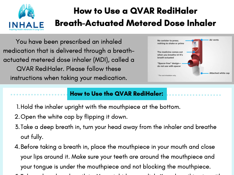 Breath Actuated Metered Dose Inhaler - Patient Instructions