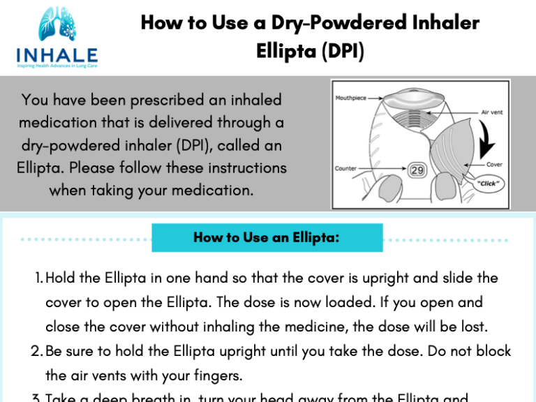 Ellipta Dry Powdered Inhaler Patient Instructions Inhale