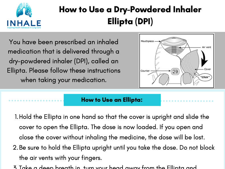 Ellipta Dry Powdered Inhaler - Patient Instructions