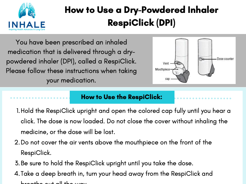 RespiClick Dry Powdered Inhaler - Patient Instructions
