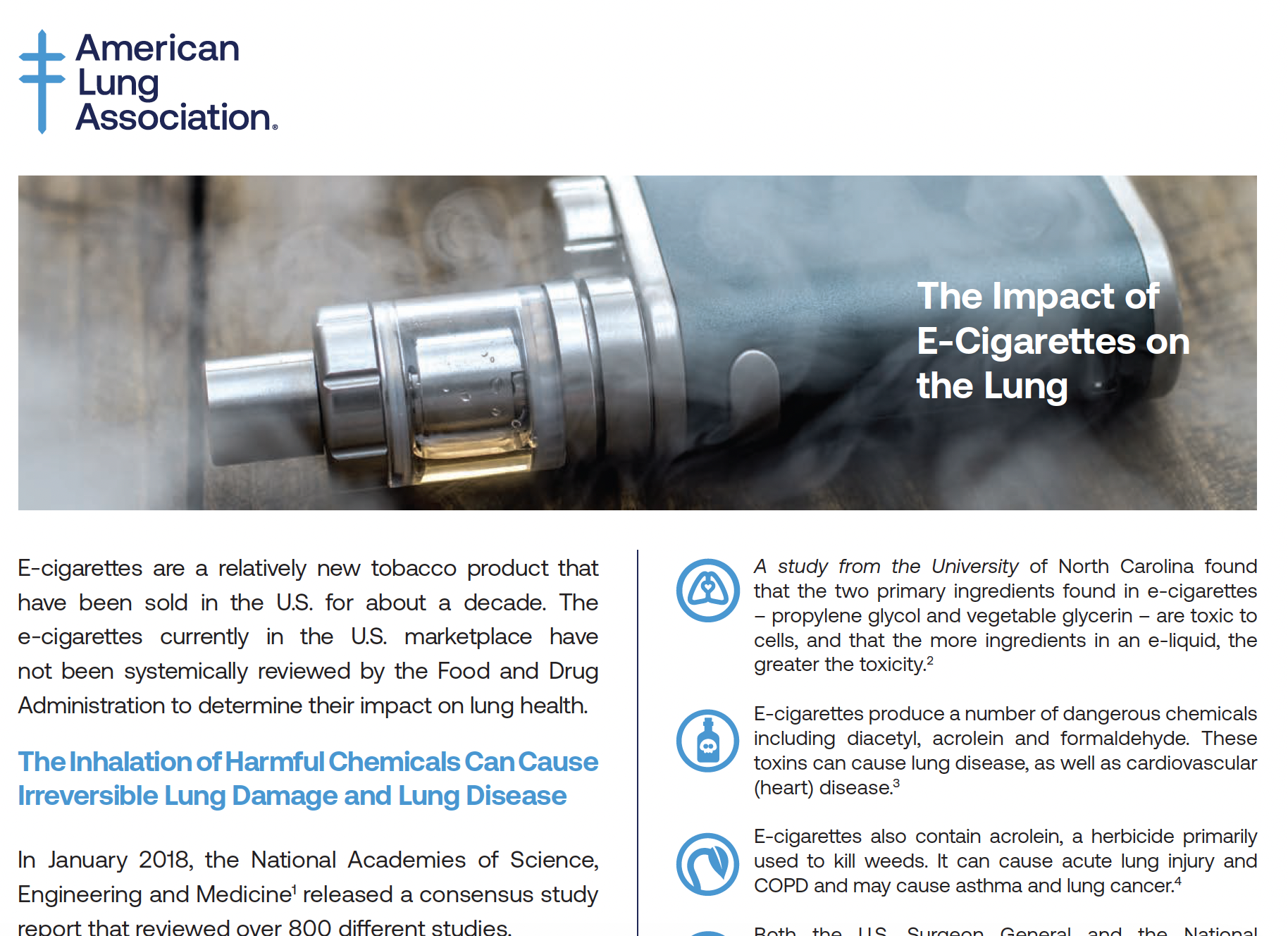 The Impact of E-cigarettes on the Lungs